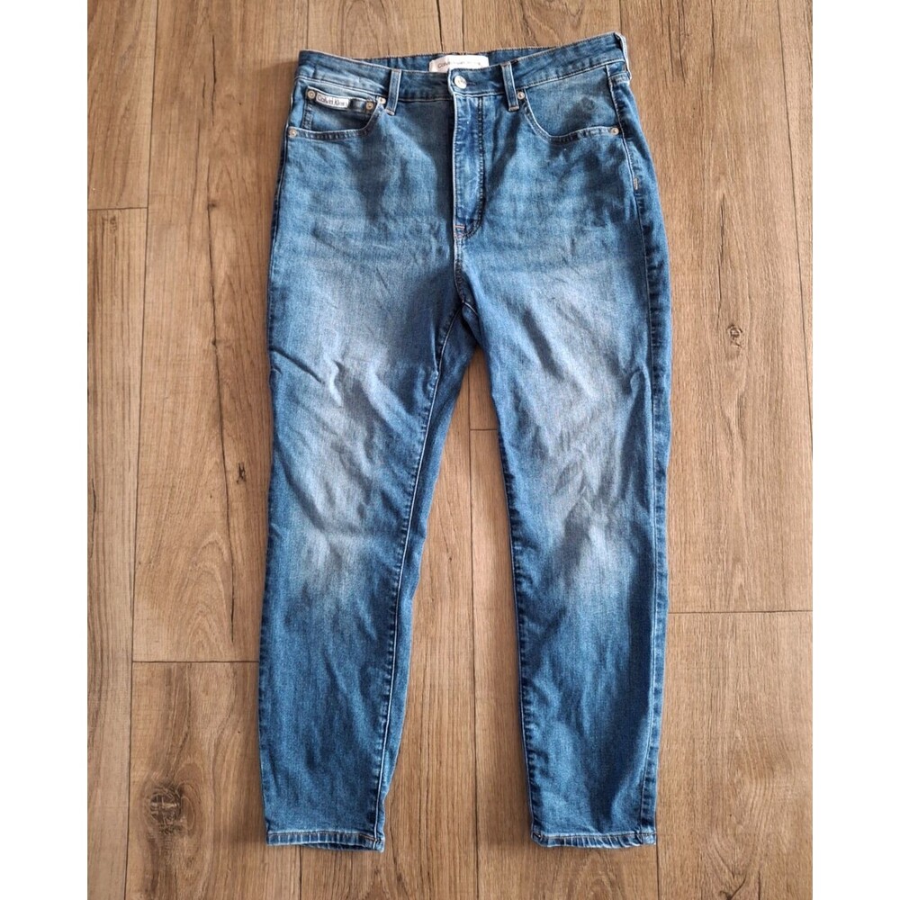 Calvin Klein Women's 32 High rise Skinny Ankle Blue Denim Jeans